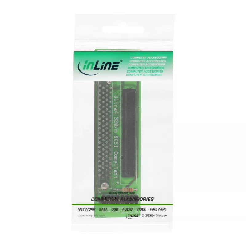 InLine SCSI SCA U320 adaptér 80 Pin konektor samica / 68 Pin konektor samica