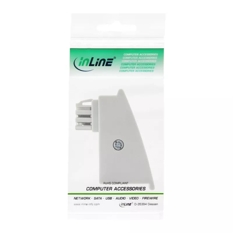 InLine TAE-F DSL adaptér, TAE-F konektor samec / RJ45 konektor samica, 8P2C pre Fritzbox, sivý