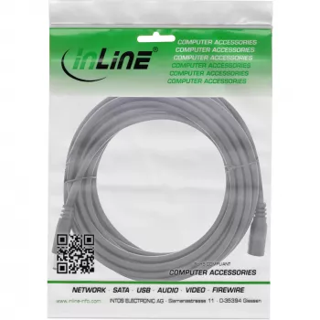 InLine DC predlžovací kábel, DC konektor samec/samica 5,5 x 2,5 mm, AWG 18, čierna 3 m