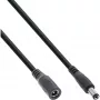 InLine DC predlžovací kábel, DC konektor samec/samica 5,5x2,5 mm, AWG 18, čierny 1 m