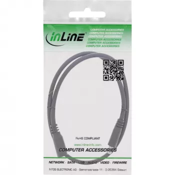 InLine DC predlžovací kábel, DC konektor samec/samica 5,5x2,5 mm, AWG 18, čierna 1 m