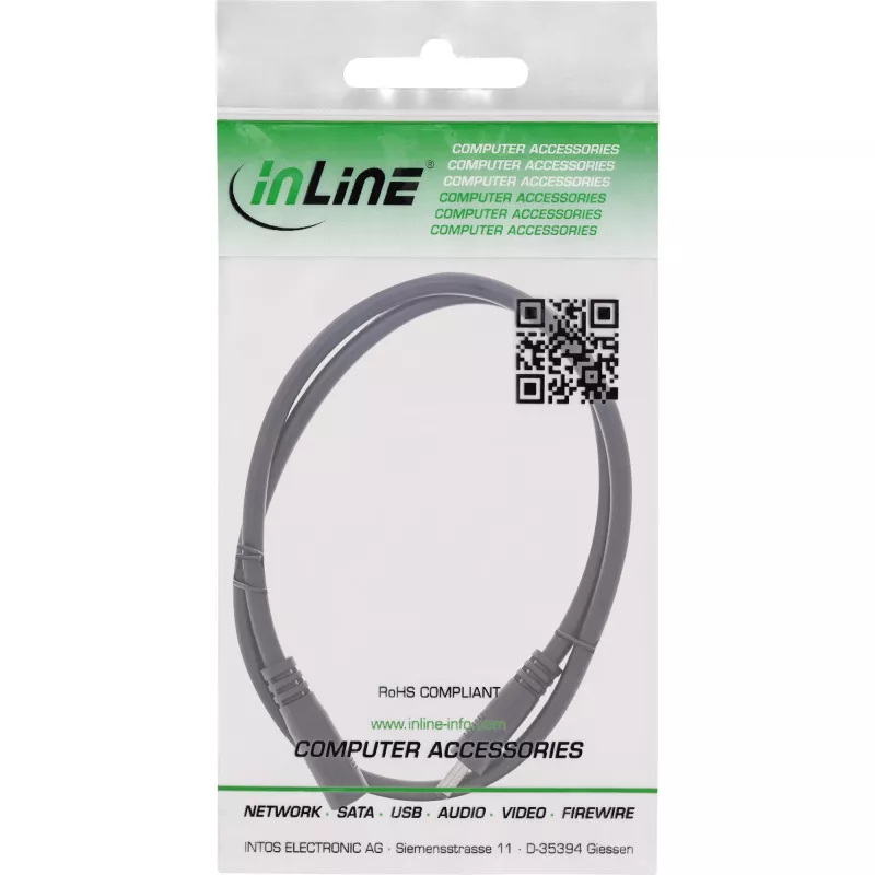 InLine DC predlžovací kábel, DC konektor samec/samica 3,5x1,35 mm, AWG 18, čierny 1 m