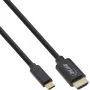 InLine USB displejový kábel, USB-C konektor samec na HDMI konektor samec, 5 m, 5 m, USB Type-C, HDMI, konektor samec, konektor samec, rovný