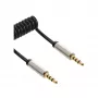 InLine tenký audio špirálový kábel 3,5 mm konektor samec / konektor samec 4-pólový stereo 0,5 m