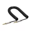 InLine tenký audio špirálový kábel 3,5 mm konektor samec / konektor samec 4-pólový stereo 1 m