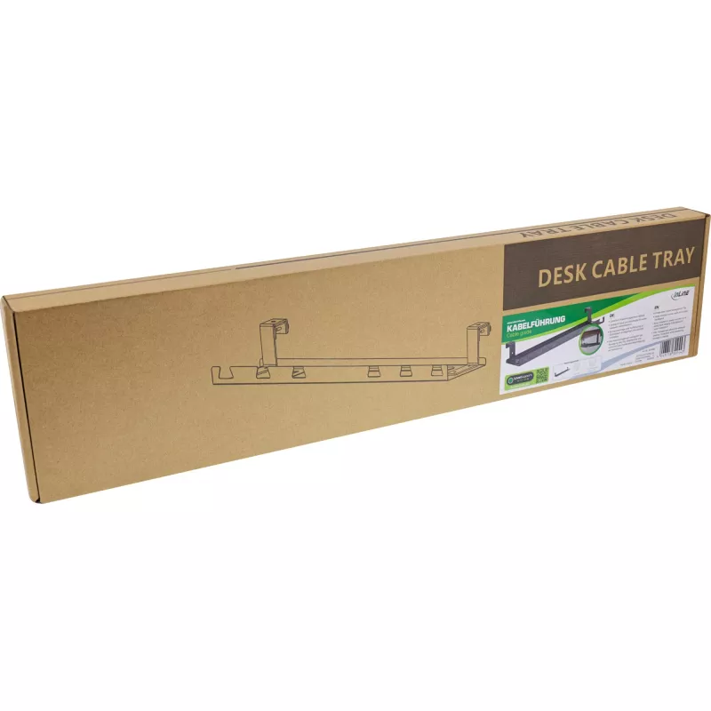 Káblová vanička/polica pre montáž pod stôl InLine 131×590×74 mm, čierny