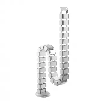 Káblový kanál InLine pre výškovo nastaviteľné stoly, 4 komory, sivá, 68×36×42 mm