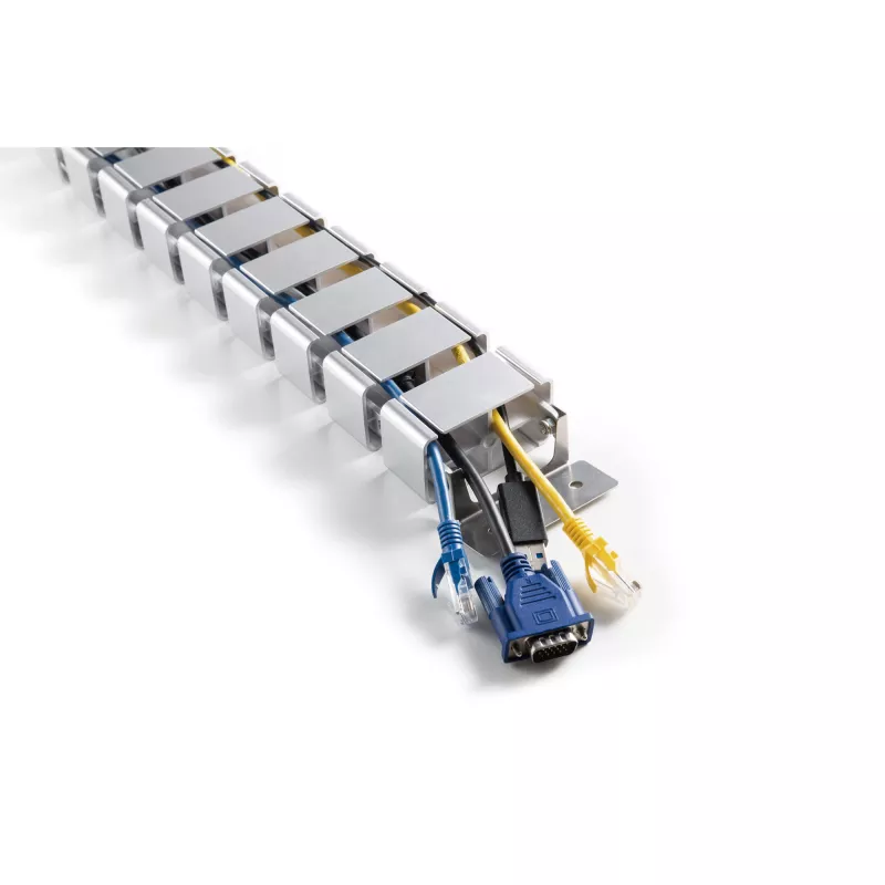 InLine 59996B flexibilný káblový kanál pre výškovo nastaviteľné stoly, 4 komory, 68x36 mm, 1,28 m, sivý