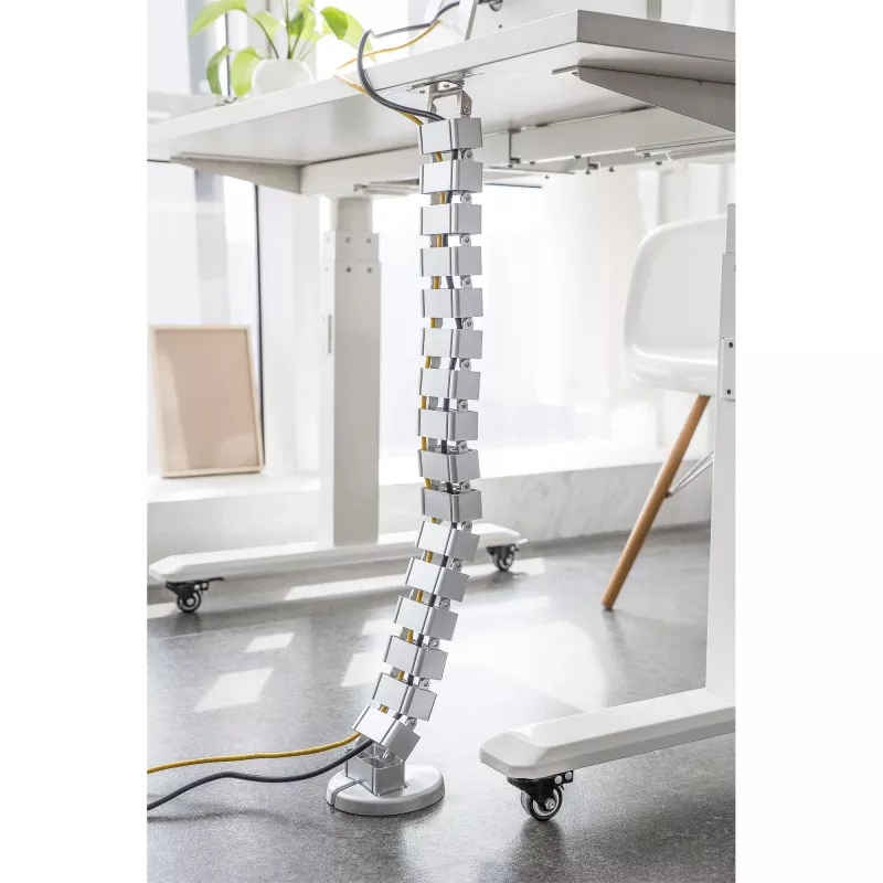 InLine 59996B flexibilný káblový kanál pre výškovo nastaviteľné stoly, 4 komory, 68x36 mm, 1,28 m, sivý
