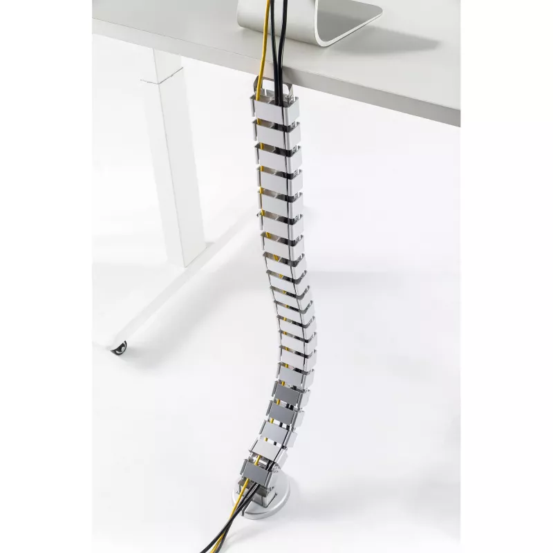 InLine 59996B flexibilný káblový kanál pre výškovo nastaviteľné stoly, 4 komory, 68x36 mm, 1,28 m, sivý