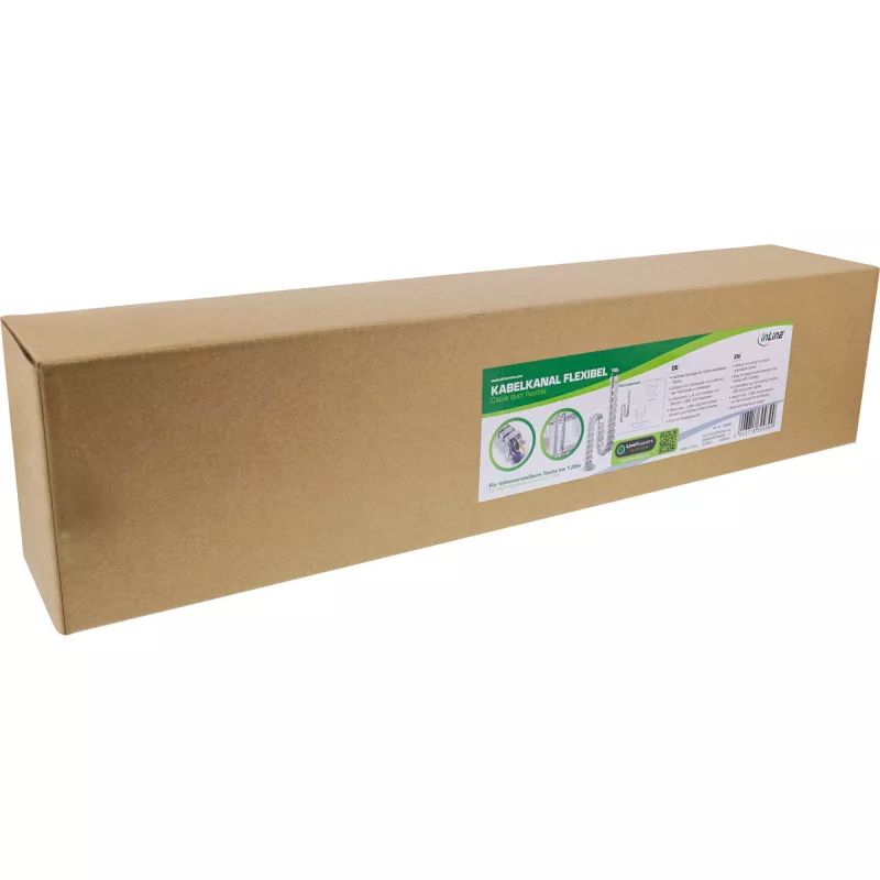 InLine 59996B flexibilný káblový kanál pre výškovo nastaviteľné stoly, 4 komory, 68x36 mm, 1,28 m, sivý