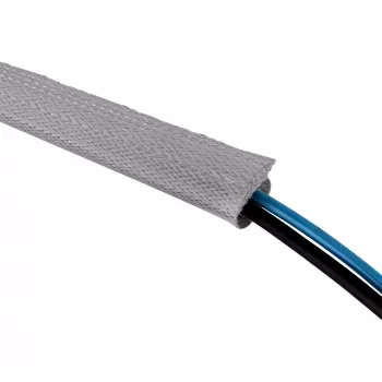 Káblová chránička InLine látková s háčikom a slučkou 1 m × 25 mm, čierna