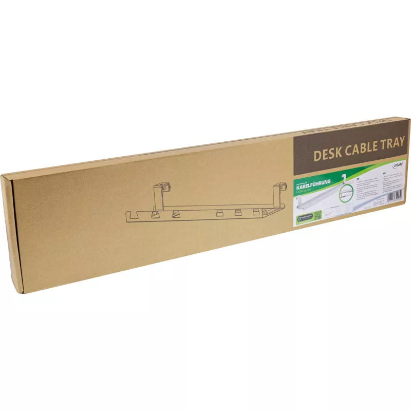 Káblový kanál/polica pre montáž pod stôl InLine 131×590×74 mm, biely