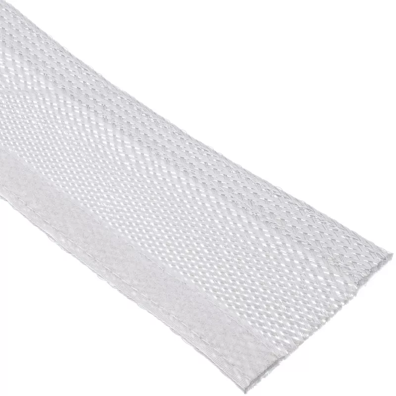 Káblový kryt InLine 1 m × 25 mm, látková hadica so suchým zipsom, biely
