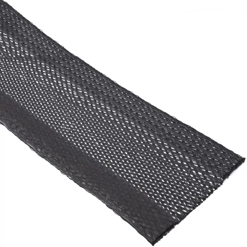 Káblový kanál InLine 59993A — textilná hadica so suchým zipsom, 1 m × 25 mm, čierna