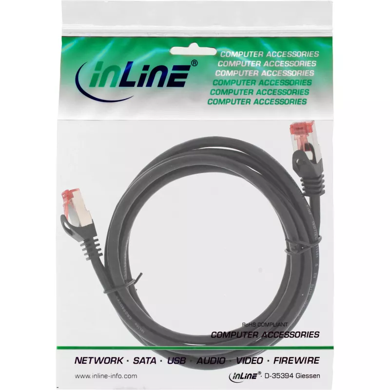 InLine crossover PC-PC priamy prepojovací kábel S/FTP Cat.6 čierny 1,5 m