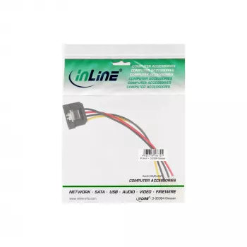 InLine SATA napájací adaptérový kábel 4-Pin Molex / 15-Pin SATA s poistkou 0,30 m