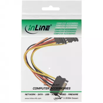 InLine SATA napájací Y-kábel SATA konektor samica / 2x SATA konektor samec s poistkou 0,30 m