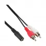 InLine audio kábel 2x RCA konektor samec / 3,5 mm stereo konektor samica 1 m