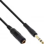 InLine predlžovací kábel pre slúchadlá 6,3 mm stereo konektor samec/samica, pozlátený, čierna, 2 m