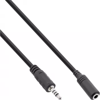 Audio adaptérový kábel 4-polohový 2,5 mm konektor samec / 4-polohový 3,5 mm konektor samica 5 m InLine 99308G