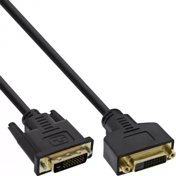 DVI-D kábel Premium 24+1 konektor samec na konektor samica Dual Link pozlátený 3 m InLine 17763P