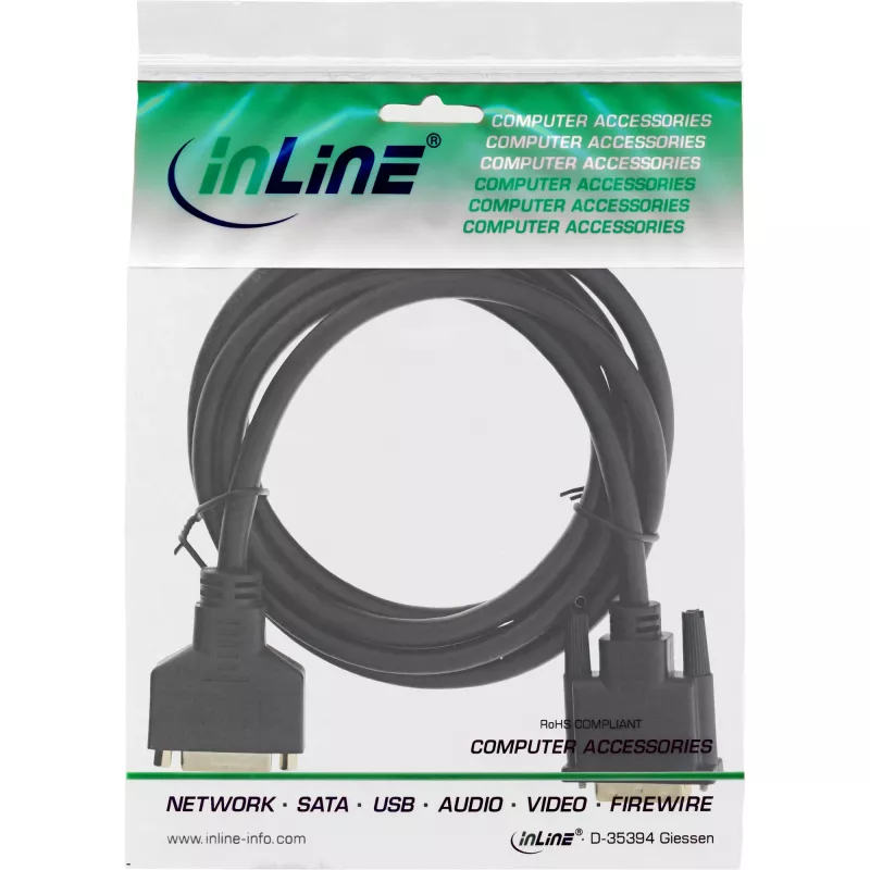 DVI-D kábel Premium 24+1 konektor samec na konektor samica Dual Link pozlátený 3 m InLine 17763P