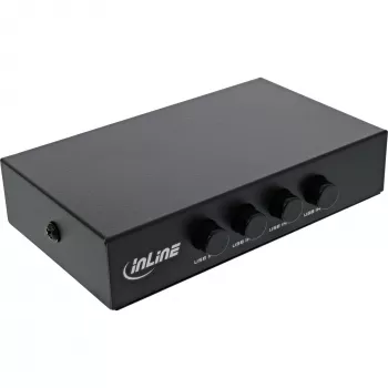 InLine USB 2.0 switch manuálny USB-A zariadenie na 4 počítače káblový
