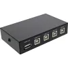InLine USB 2.0 switch manuálny USB-A zariadenie na 4 počítače káblový