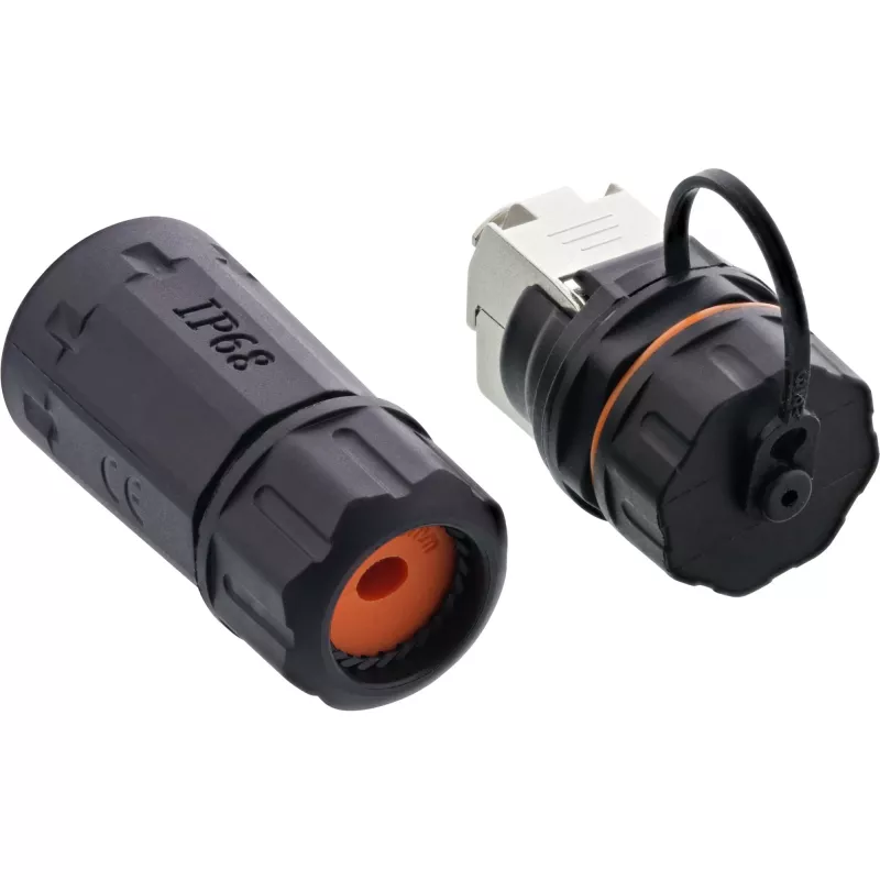 InLine sada spojok Cat.6A, vodotesná IP68, 2x RJ45 F/F, 1:1