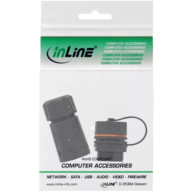 InLine spojka Cat.6A, vodotesná IP68, 2x RJ45 F/F, 1:1