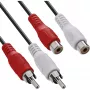 InLine audio kábel 2x Cinch konektor samec / konektor samica 5 m, konektor samec, 2 x Cinch, konektor samica, 5 m, čierny