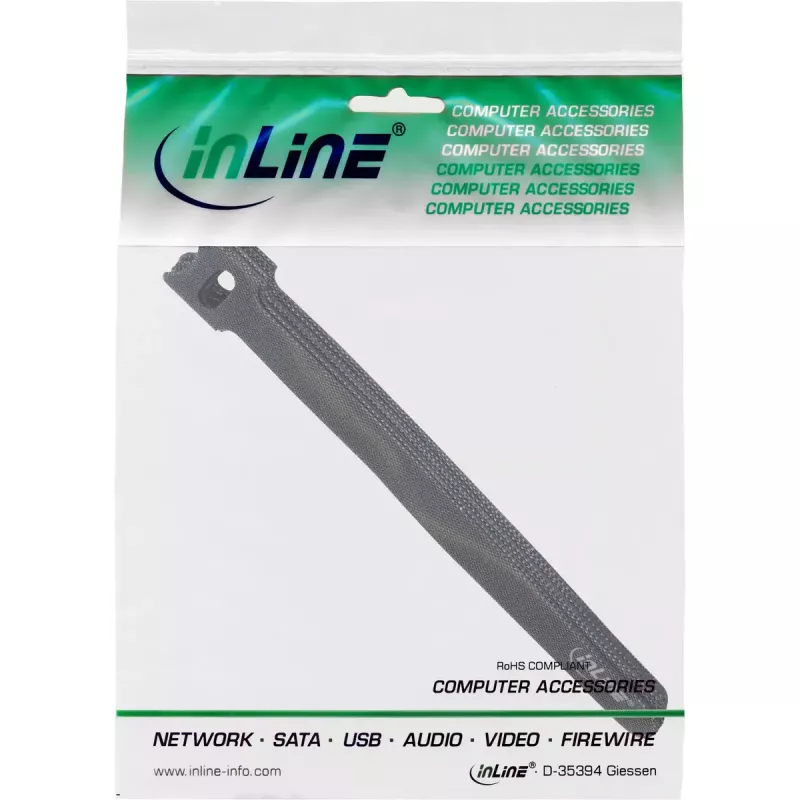 InLine suché zip pásky na káble 180x12 mm 10 ks čierna