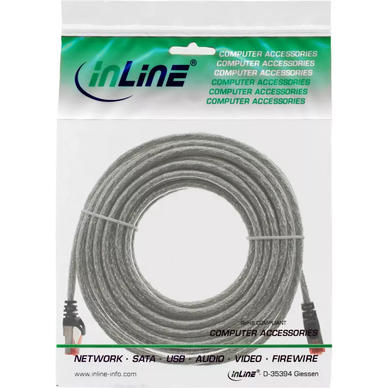 InLine patch kábel S/FTP PiMF Cat.6 250MHz PVC meď transparentná 10m