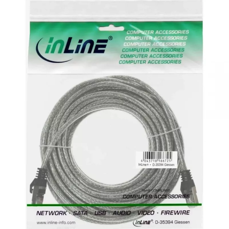 InLine patch kábel SF/UTP Cat.5e transparentná 7,5m
