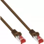 InLine patch kábel S/FTP PiMF Cat.6 250MHz PVC meď hnedý 15m