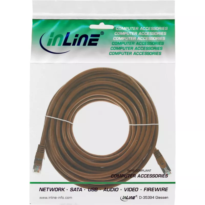 InLine patch kábel SF/UTP Cat.5e hnedý 7,5m