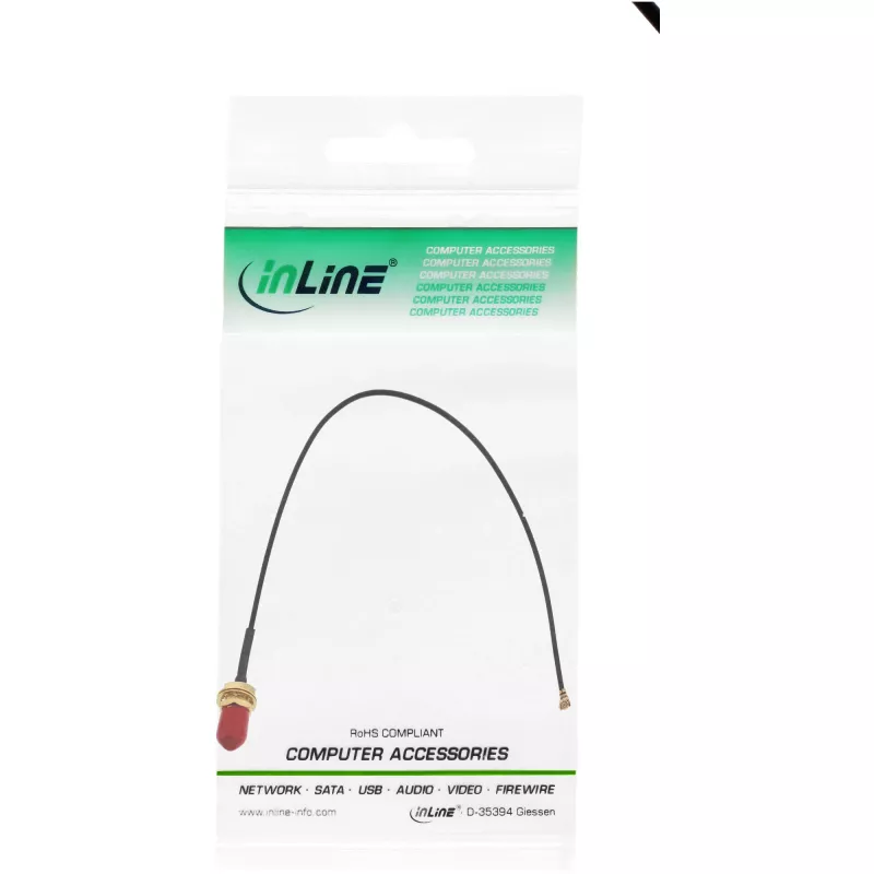 InLine WIFI adaptérový kábel RP-SMA konektor samica na U.FL konektor samec 20 cm