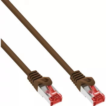 InLine patch kábel S/FTP PiMF Cat.6 250MHz PVC meď hnedý 0,3m