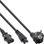 InLine Y napájací kábel CEE 7/7 konektor samec zahnutý / 3-pólový IEC C13 a C5 konektor samec, 2 m