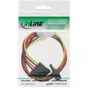 InLine interný napájací kábel 1x 4pin Molex / 2x SATA napájanie 0,30 m