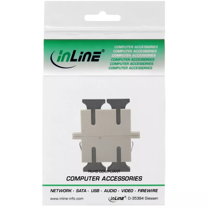 InLine duplexný optický adaptér SC/SC MM keramická objímka s prírubou InLine 89992A