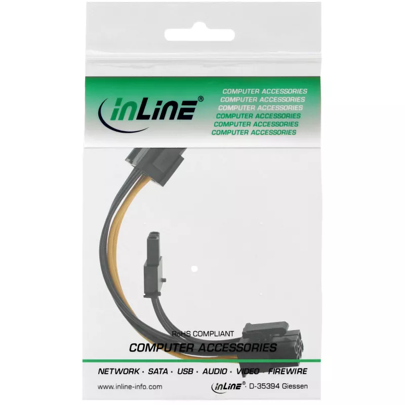 InLine interný napájací adaptér 6 pin / 8 pin pre PCIe PCI-Express grafické karty