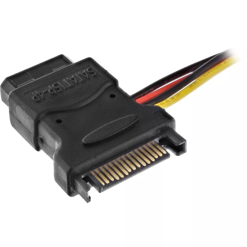 SATA napájací kábel SATA konektor samica / 3x 4-pin Molex konektor samec 0,15 m InLine 29679