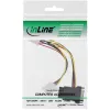 SATA napájací kábel SATA konektor samica / 3x 4-pin Molex konektor samec 0,15 m InLine 29679