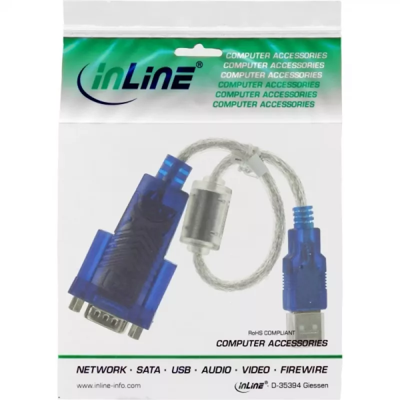 USB na Sub-D 9-pólový sériový adaptérový kábel Premium InLine 33304D
