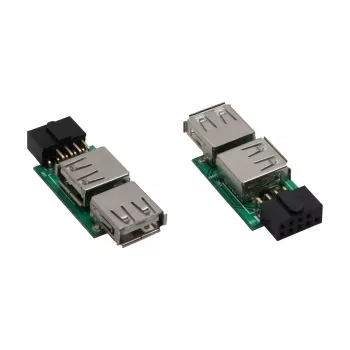 InLine USB 2.0 adaptér interný 2x USB A samica na mainboard header 33440I