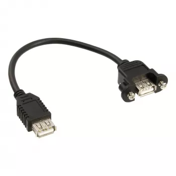 InLine USB 2.0 adaptérový kábel Type-A samica / chassis konektor Type-A, 0,2 m