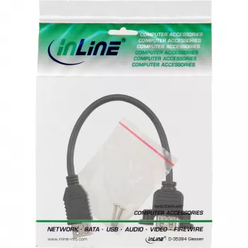 InLine USB 2.0 adaptérový kábel Type-A samica / chassis konektor Type-A, 0,2 m