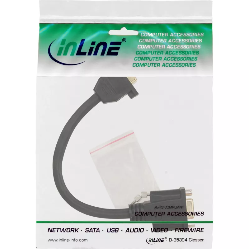 InLine VGA adaptérový kábel 15-pin VGA samica/samica 0,2 m